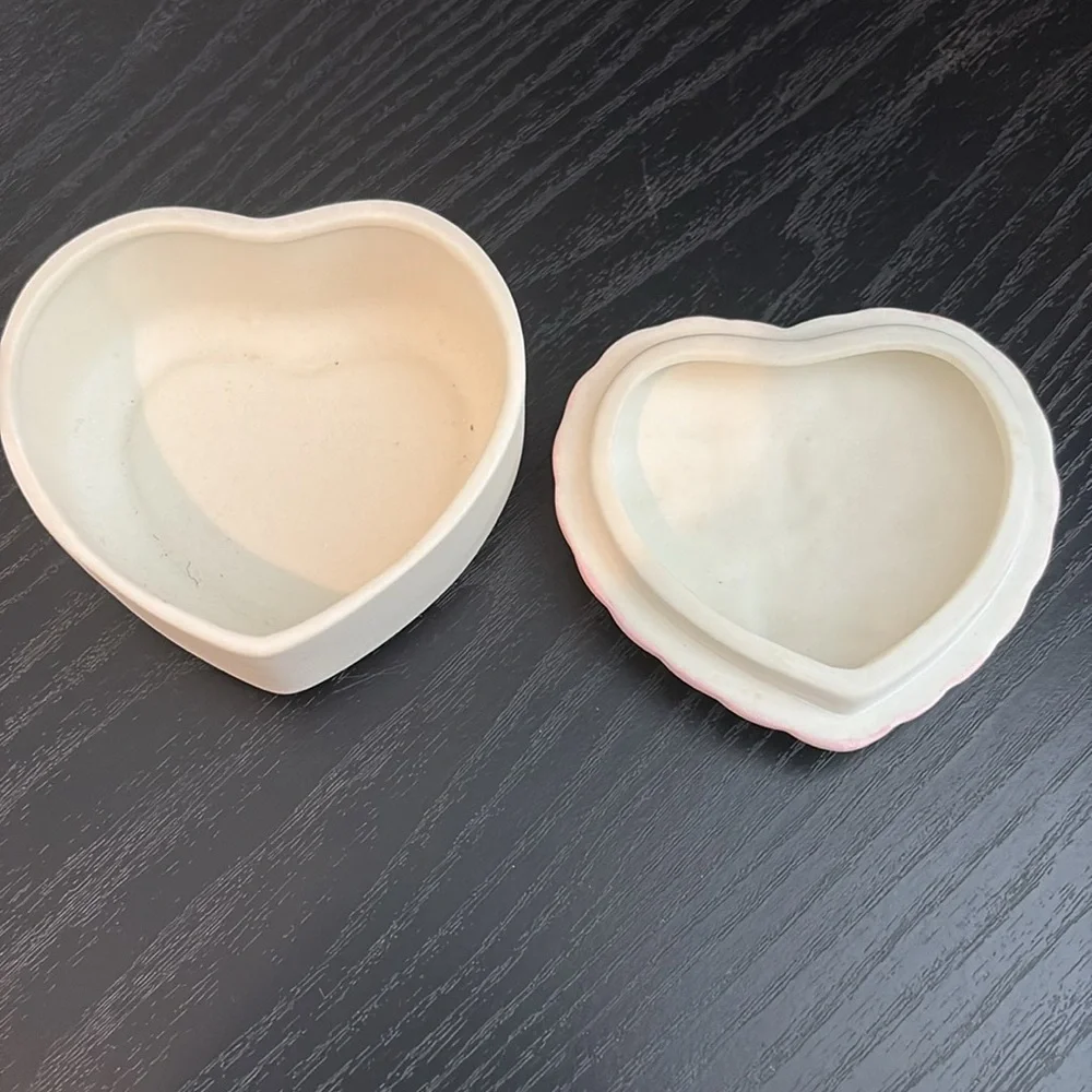 Heart-Shaped Floral Ceramic Trinket Box